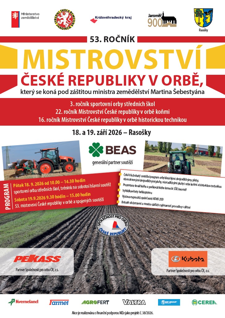 53. ročník Mistrovství České republiky v orbě – pozvánka a přihlášky pro oráče