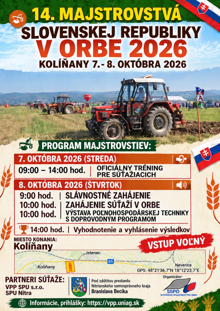 Plakát 14. Mistrovství Slovenské republiky v&nbsp;orbě 2026 v&nbsp;Kolíňanech